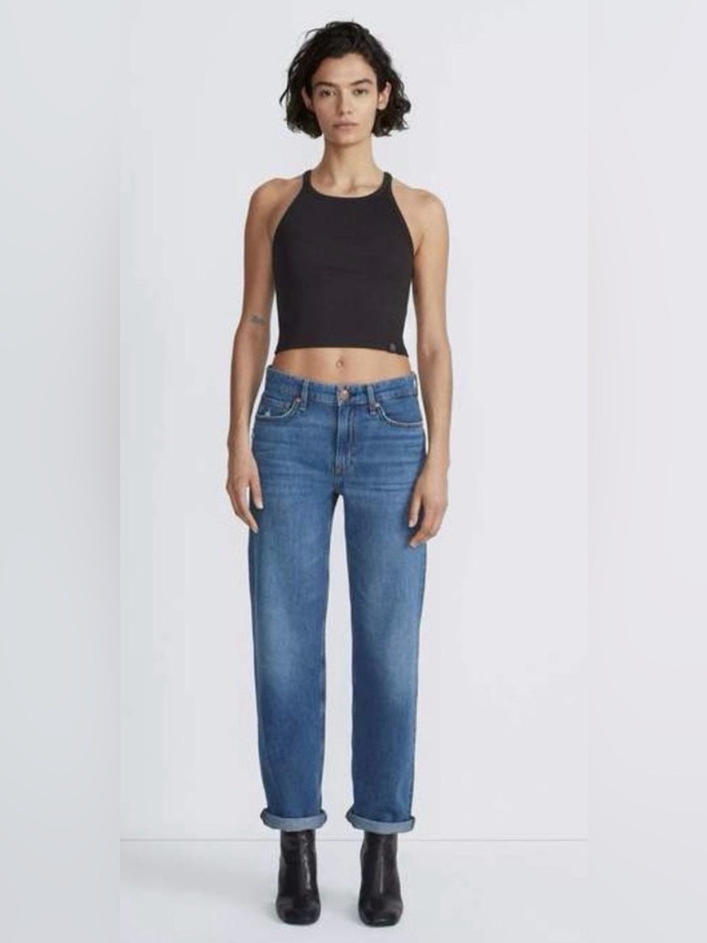 Rag & Bone Women’s Size 29 Dre Low-Rise Slim Boyfriend Distressed Jeans In Blake